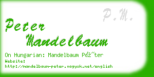 peter mandelbaum business card